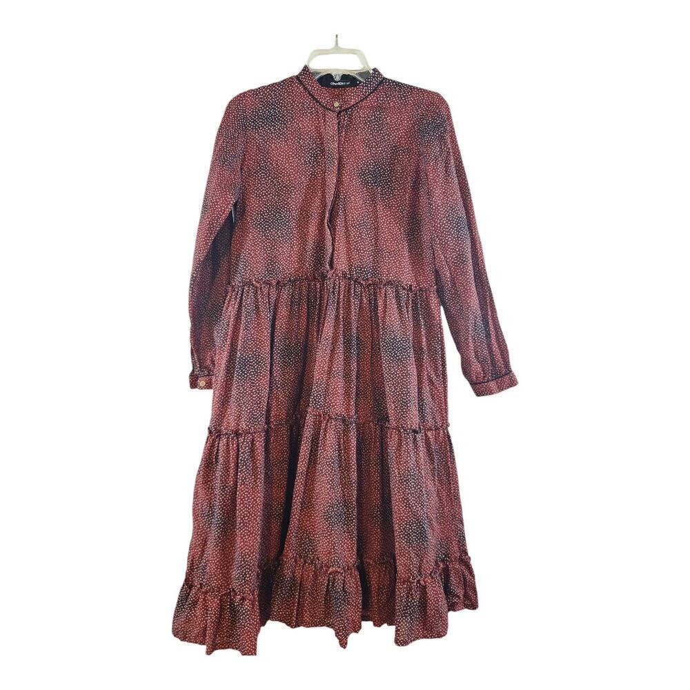 Generation basic sz 10 dress tiered half button front cottagecore Prairie cotton